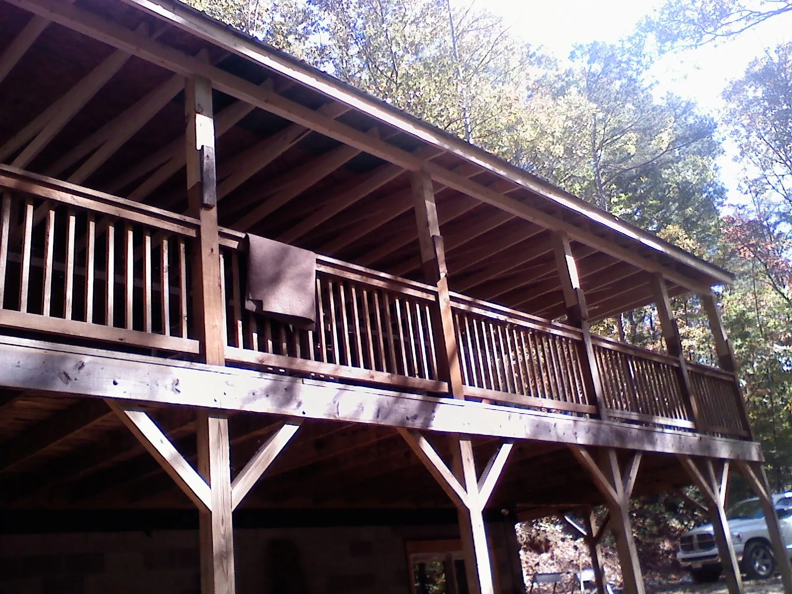 Timber framing under a new elevated porch and deck — Roof Leak Repair in Gaylordsville by Roofing Brothers